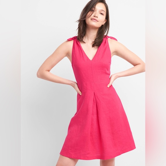 Gap Pink Linen Dress Size 2 - Picture 1 of 11
